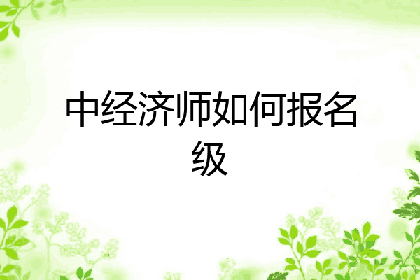 中经济师如何报名级