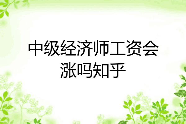 中级经济师工资会涨吗知乎