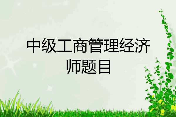 中级工商管理经济师题目