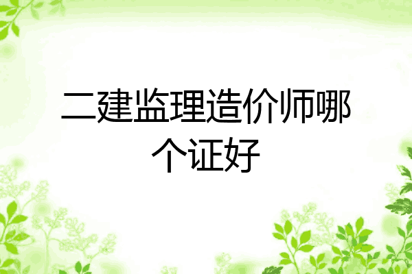 二建监理造价师哪个证好