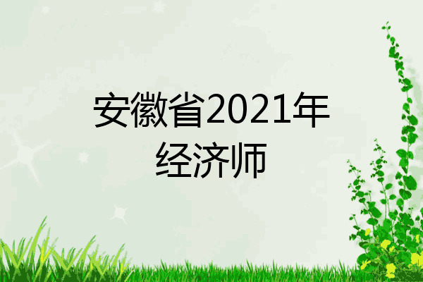 安徽省2021年经济师