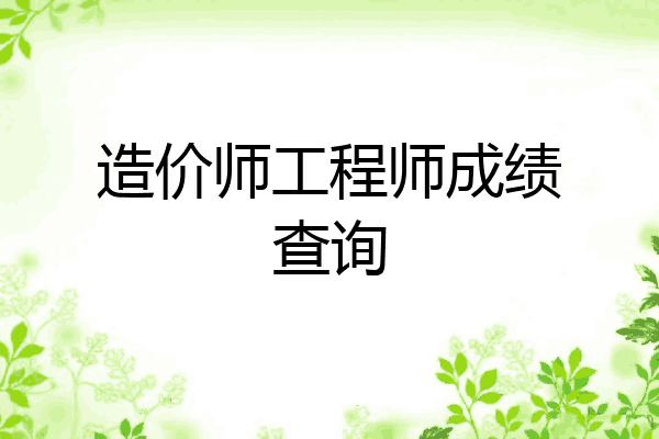 造价师工程师成绩查询