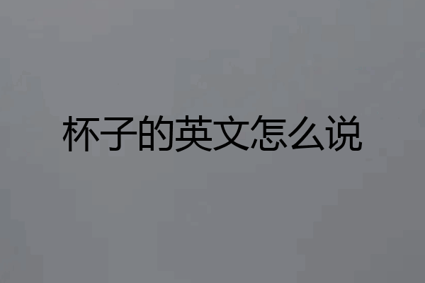 杯子的英文怎么说