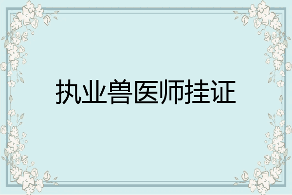 执业兽医师挂证