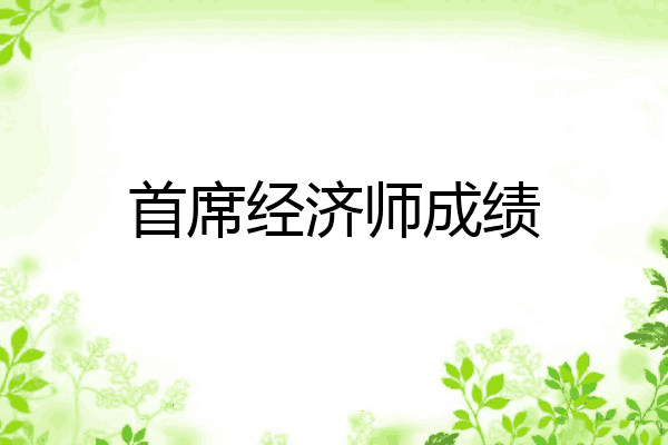 首席经济师成绩