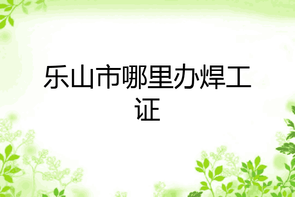 乐山市哪里办焊工证