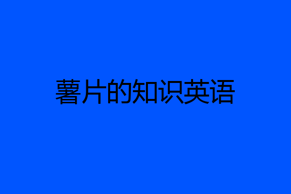 薯片的知识英语