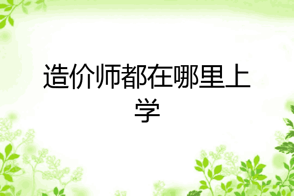 造价师都在哪里上学