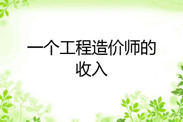 一个工程造价师的收入