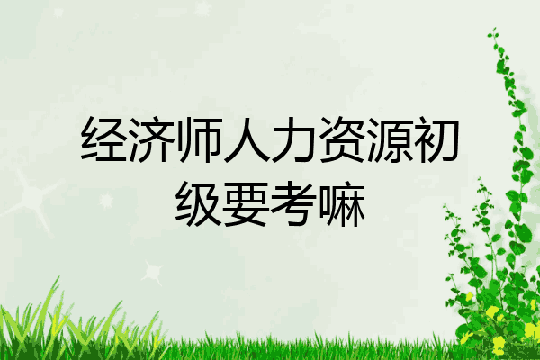 经济师人力资源初级要考嘛