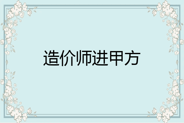 造价师进甲方