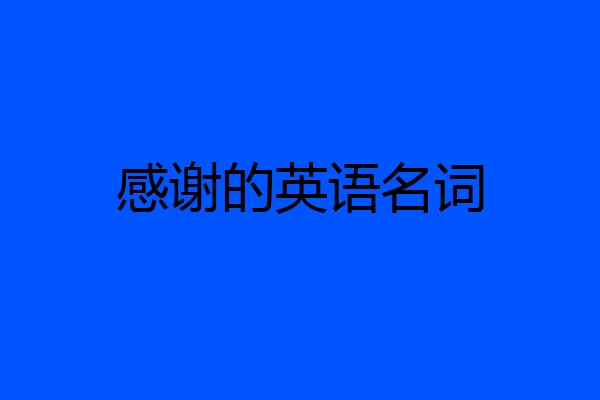 感谢的英语名词