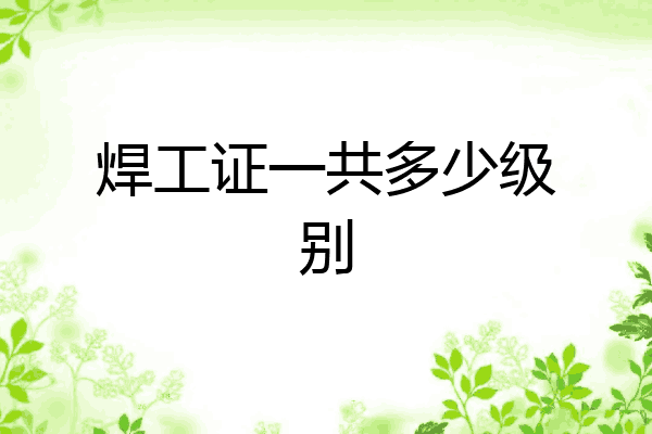 焊工证一共多少级别