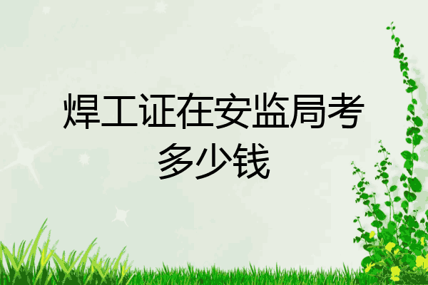 焊工证在安监局考多少钱