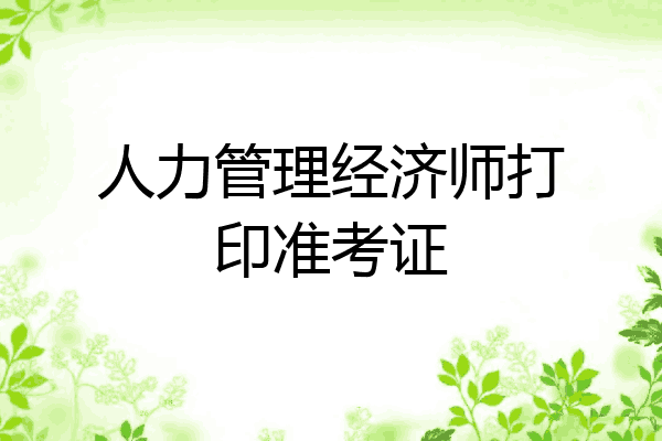人力管理经济师打印准考证