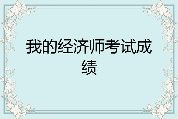 我的经济师考试成绩
