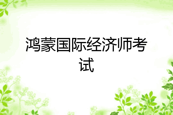 鸿蒙国际经济师考试