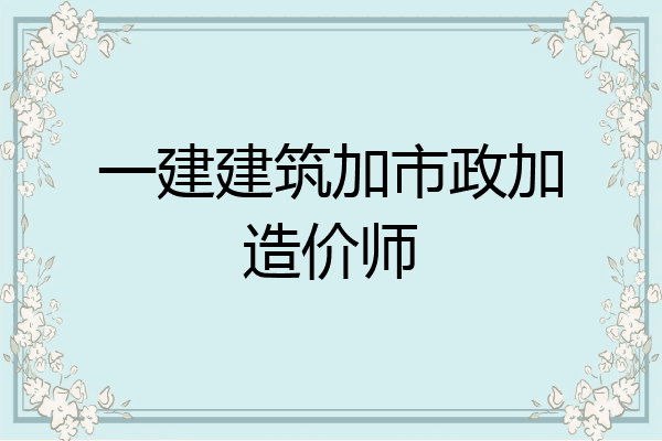 一建建筑加市政加造价师