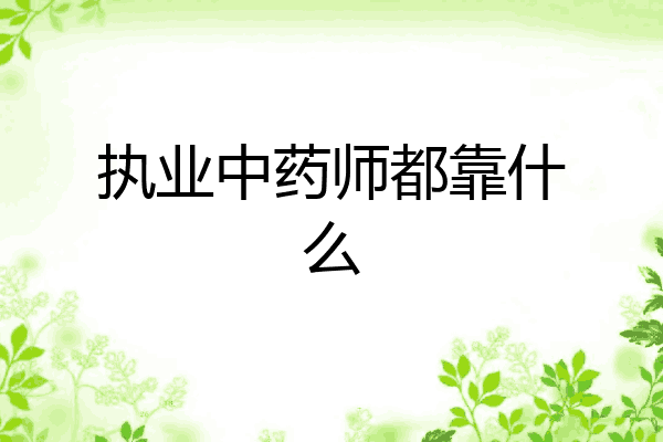 执业中药师都靠什么