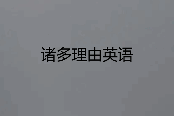 诸多理由英语