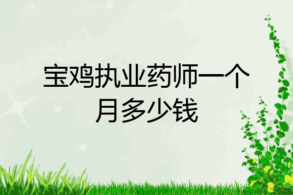 宝鸡执业药师一个月多少钱