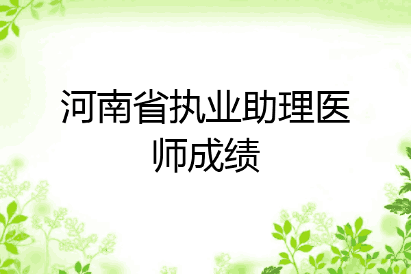 河南省执业助理医师成绩