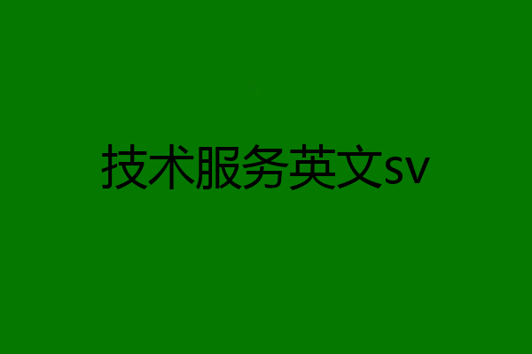 技术服务英文sv