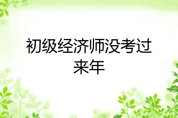 初级经济师没考过来年