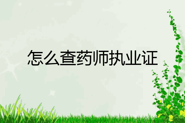 怎么查药师执业证