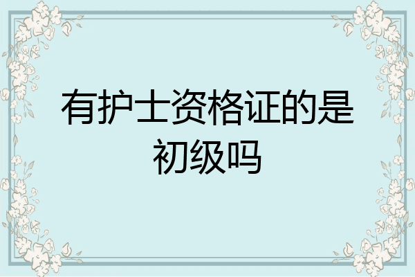 有护士资格证的是初级吗