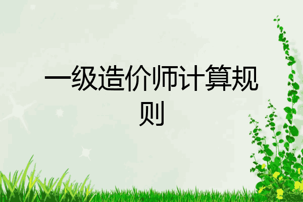 一级造价师计算规则