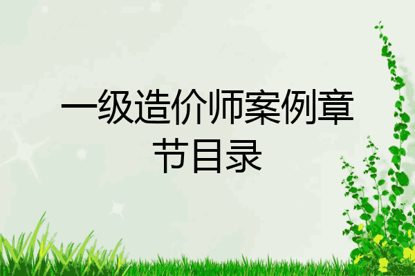 一级造价师案例章节目录