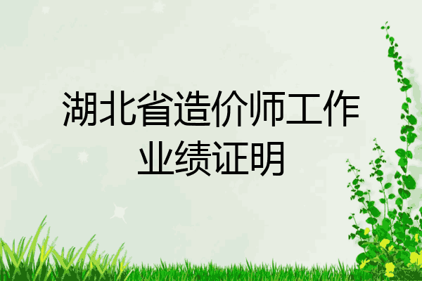 湖北省造价师工作业绩证明
