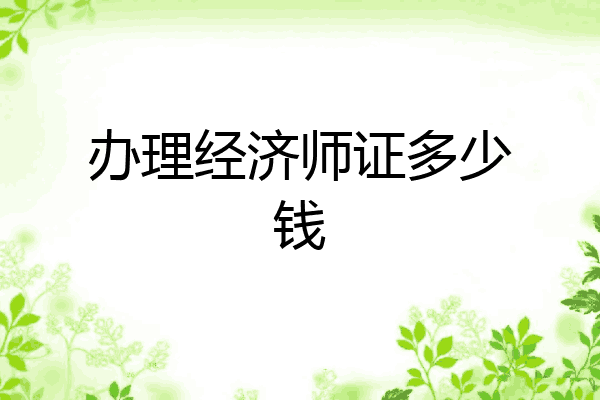 办理经济师证多少钱