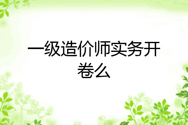 一级造价师实务开卷么