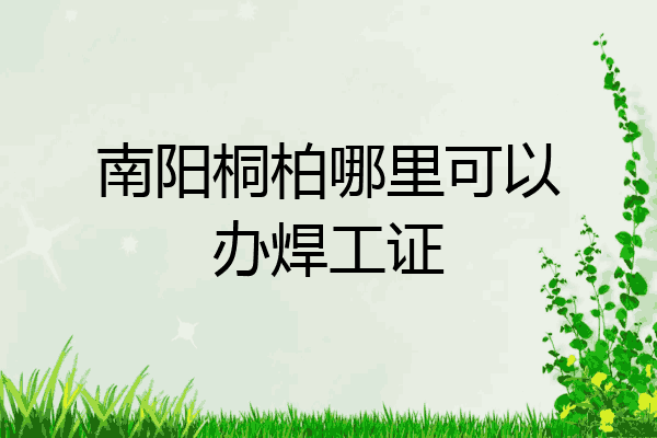 南阳桐柏哪里可以办焊工证