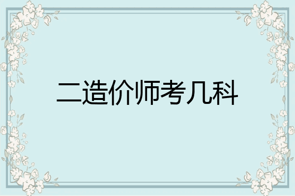 二造价师考几科
