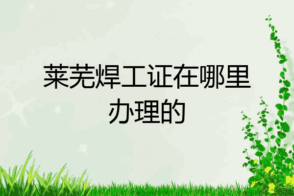 莱芜焊工证在哪里办理的