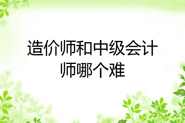 造价师和中级会计师哪个难