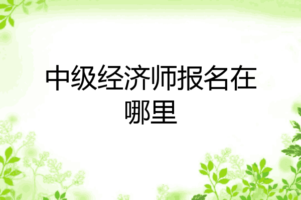 中级经济师报名在哪里