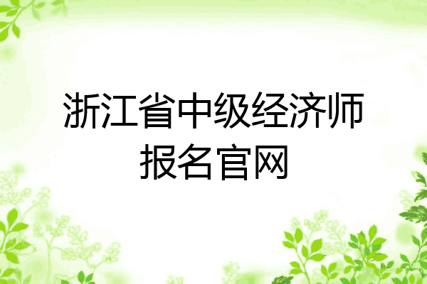 浙江省中级经济师报名官网