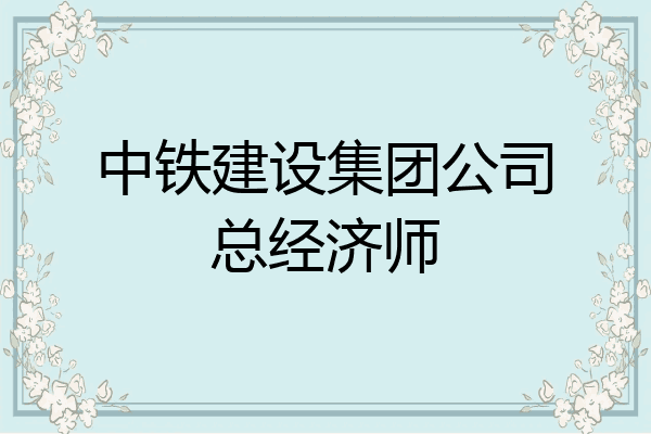 中铁建设集团公司总经济师