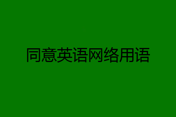 同意英语网络用语