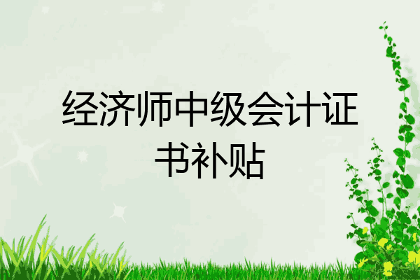 经济师中级会计证书补贴