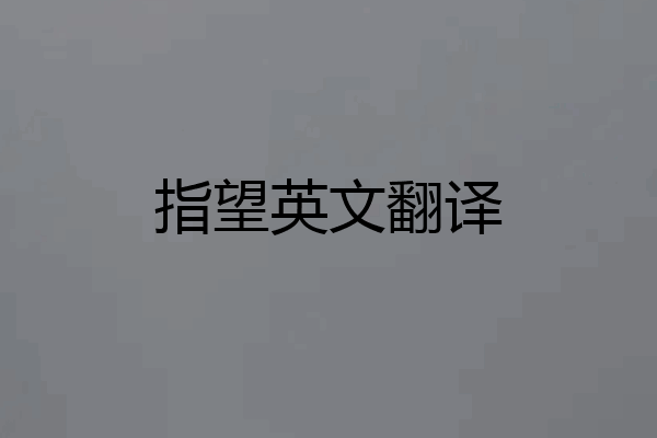 指望英文翻译