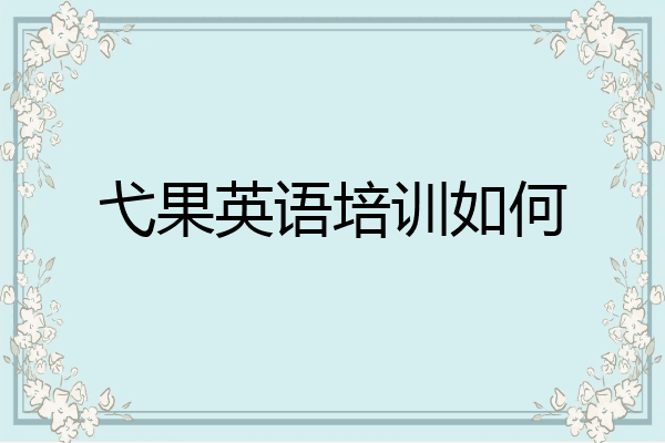 弋果英语培训如何