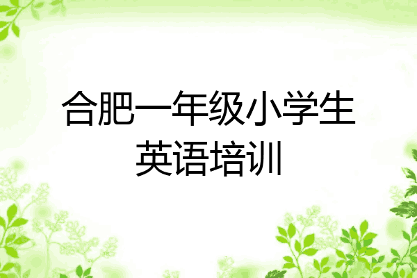 合肥一年级小学生英语培训