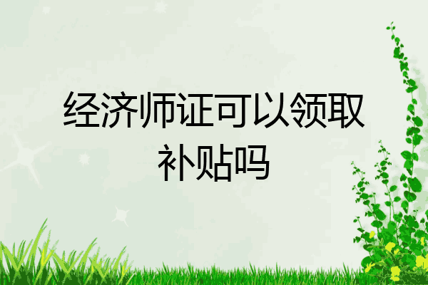 经济师证可以领取补贴吗