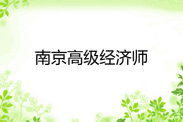 南京高级经济师