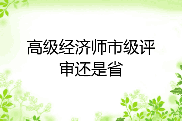 高级经济师市级评审还是省